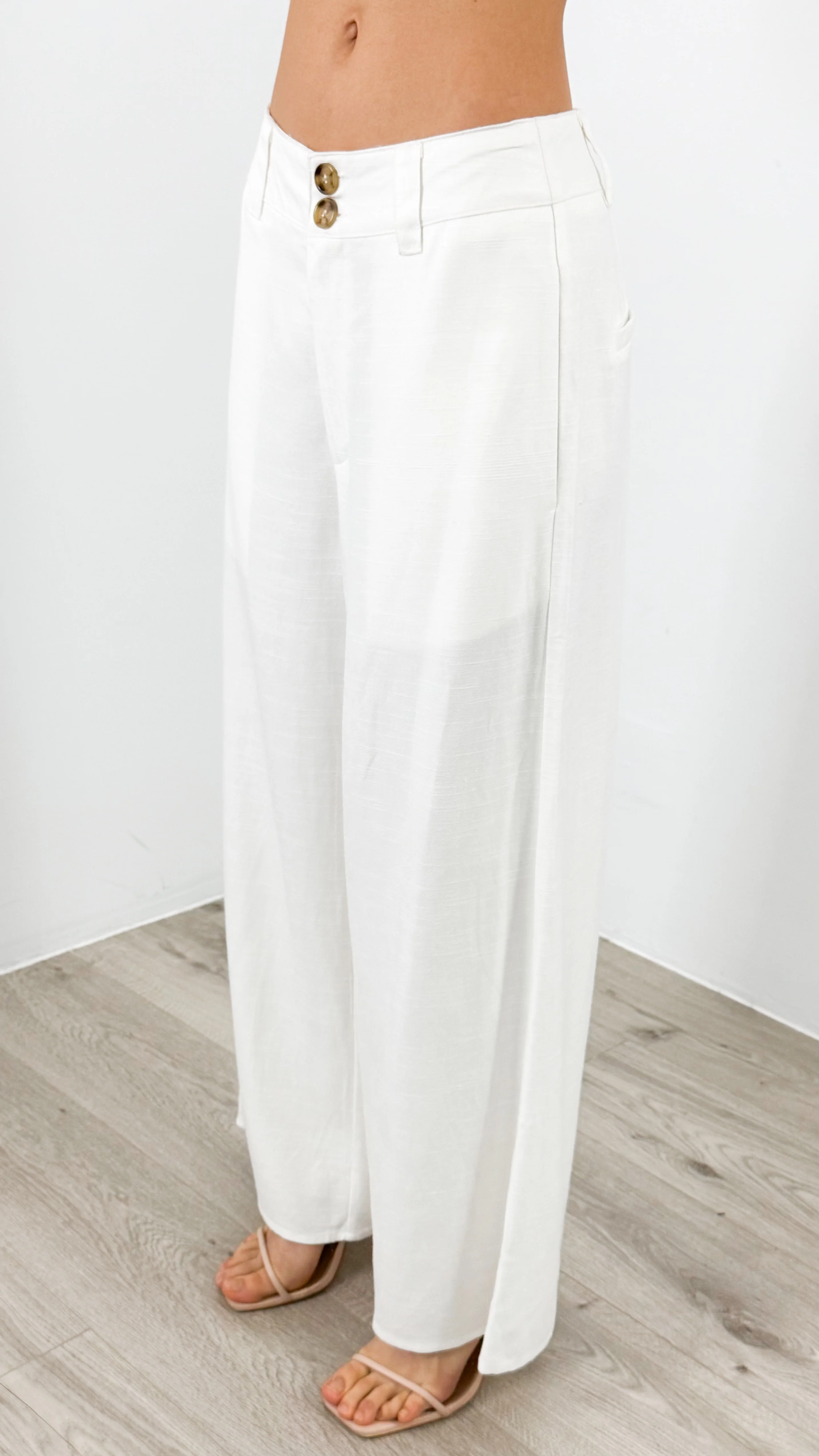 PALMER LINEN PANT - WHITE - Image 6
