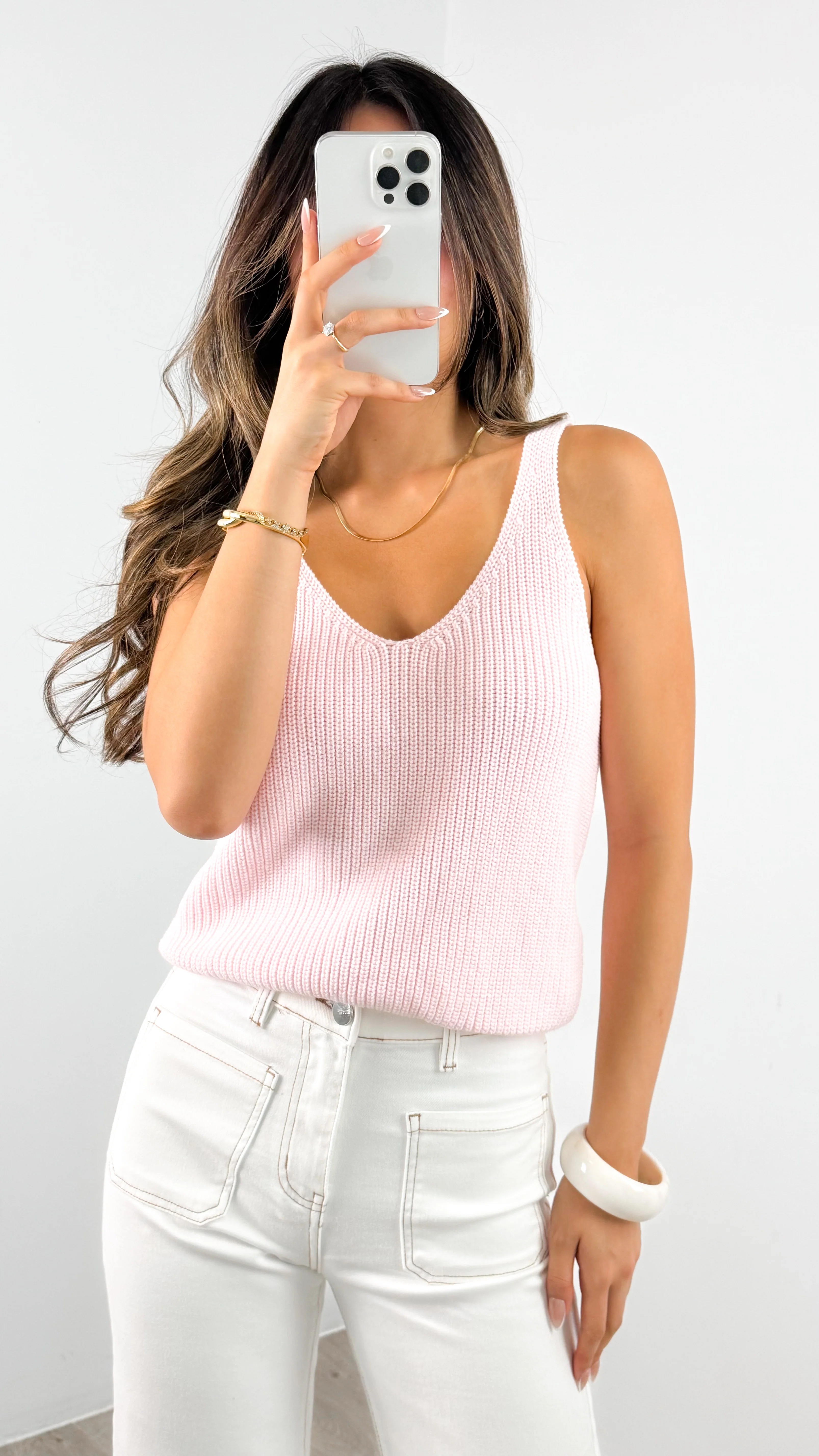 ANNIKA KNIT TANK TOP - PINK - Image 3