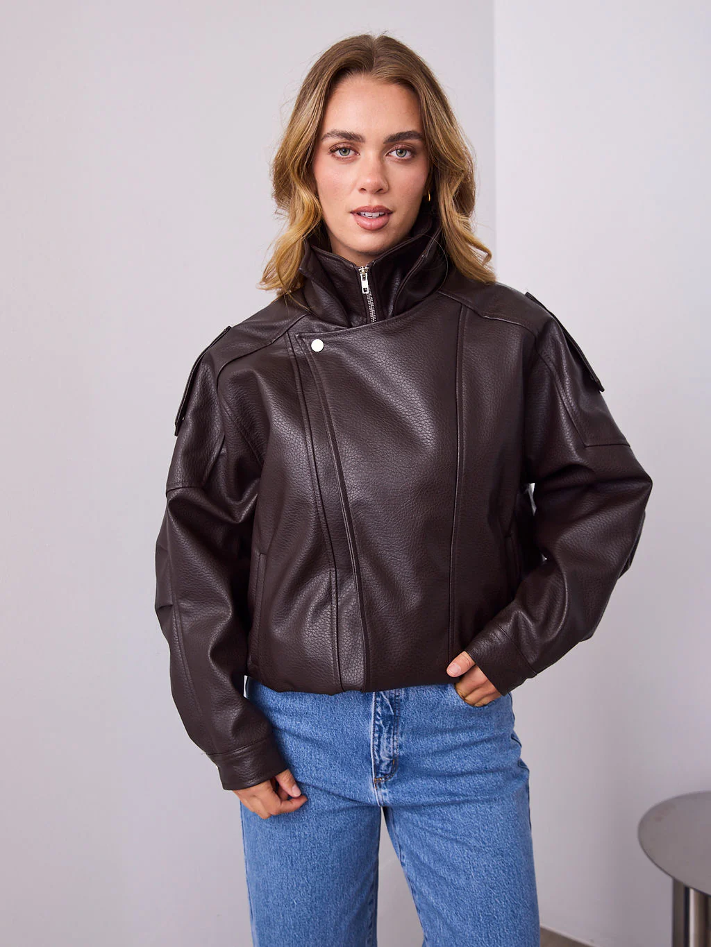 AXEL PU JACKET - CHOCOLATE - Image 3