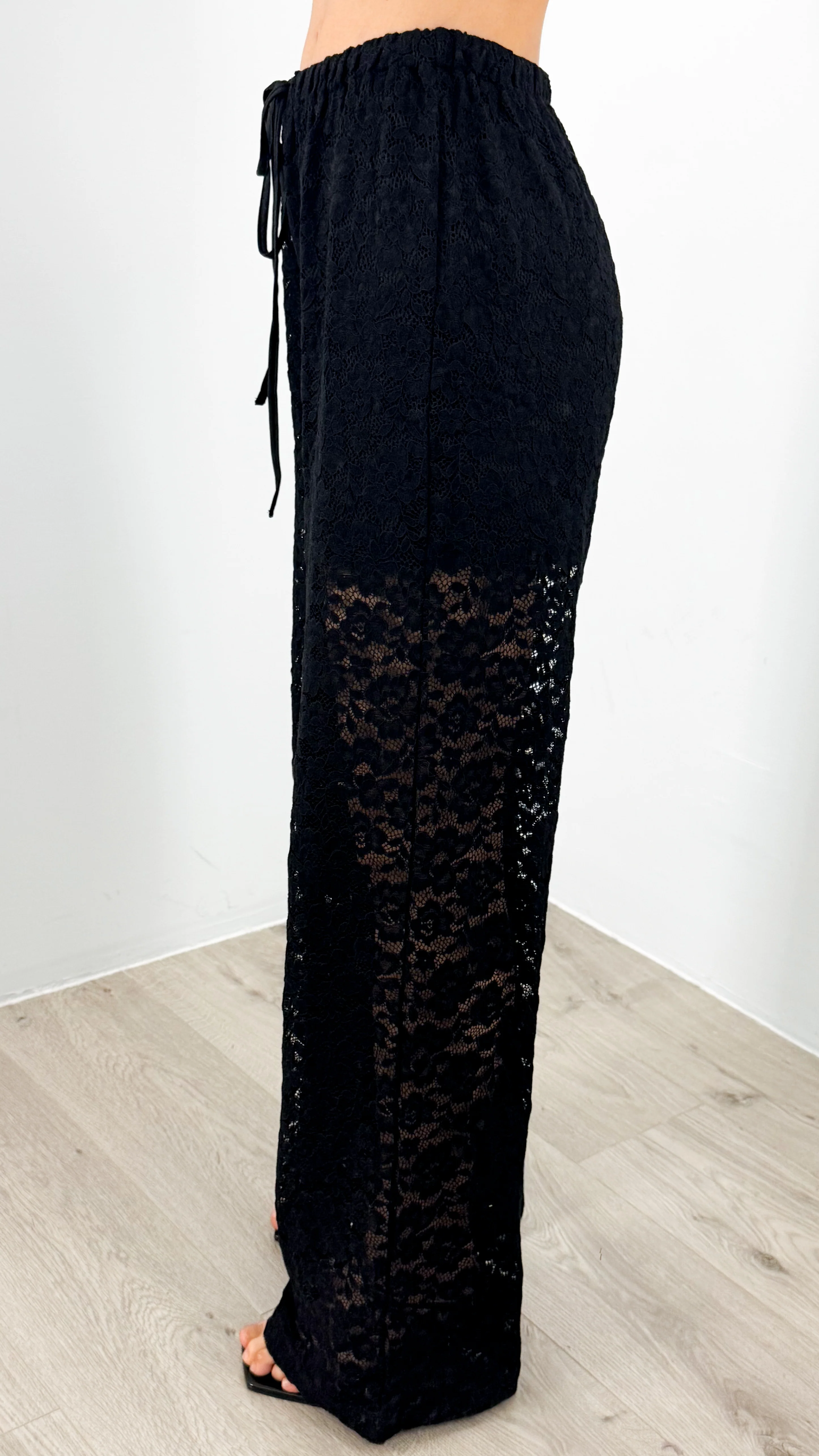 AZURA LACE PANTS - BLACK - Image 3