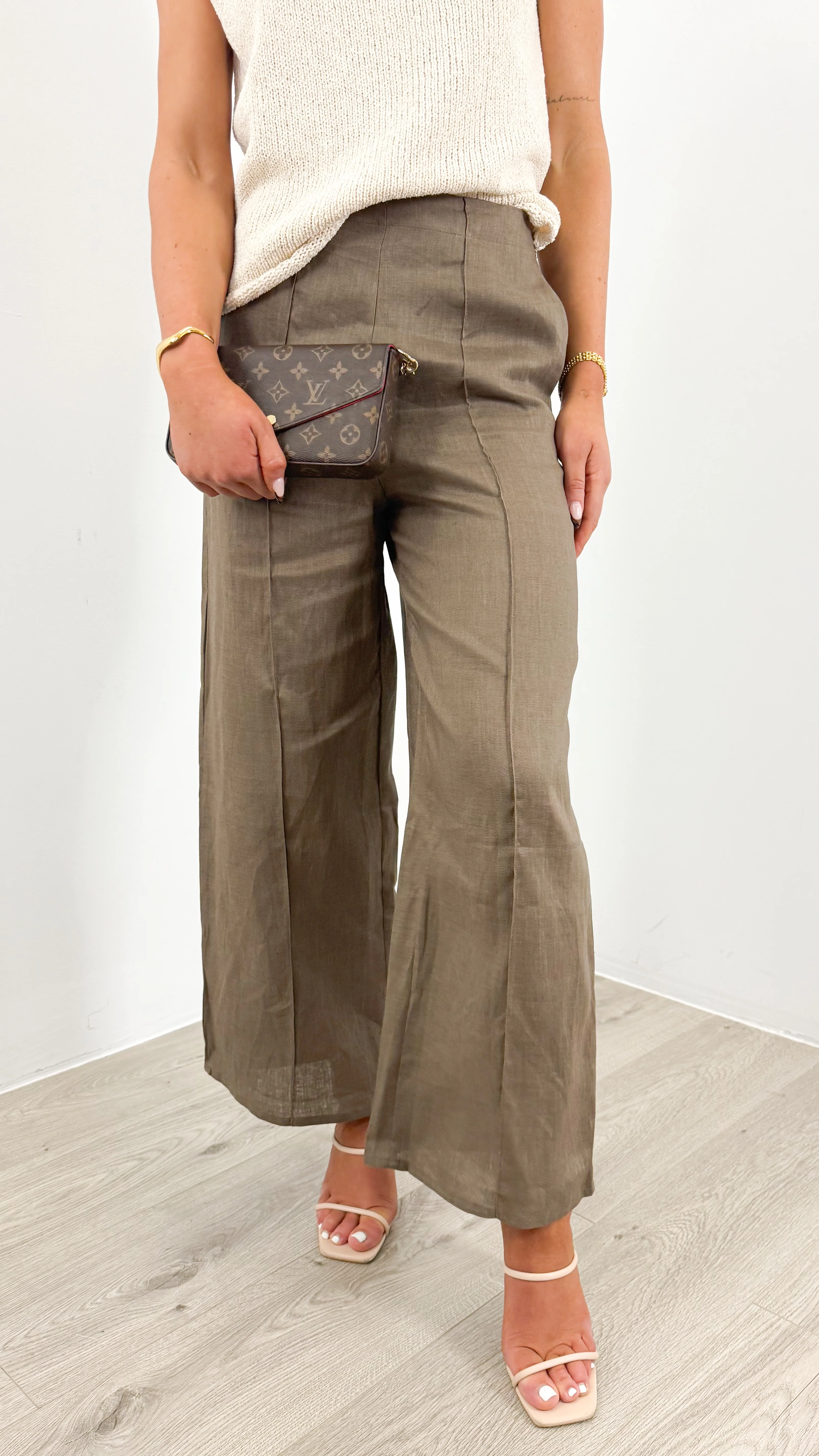 BAKER LINEN PANT - CHOCOLATE - Image 3