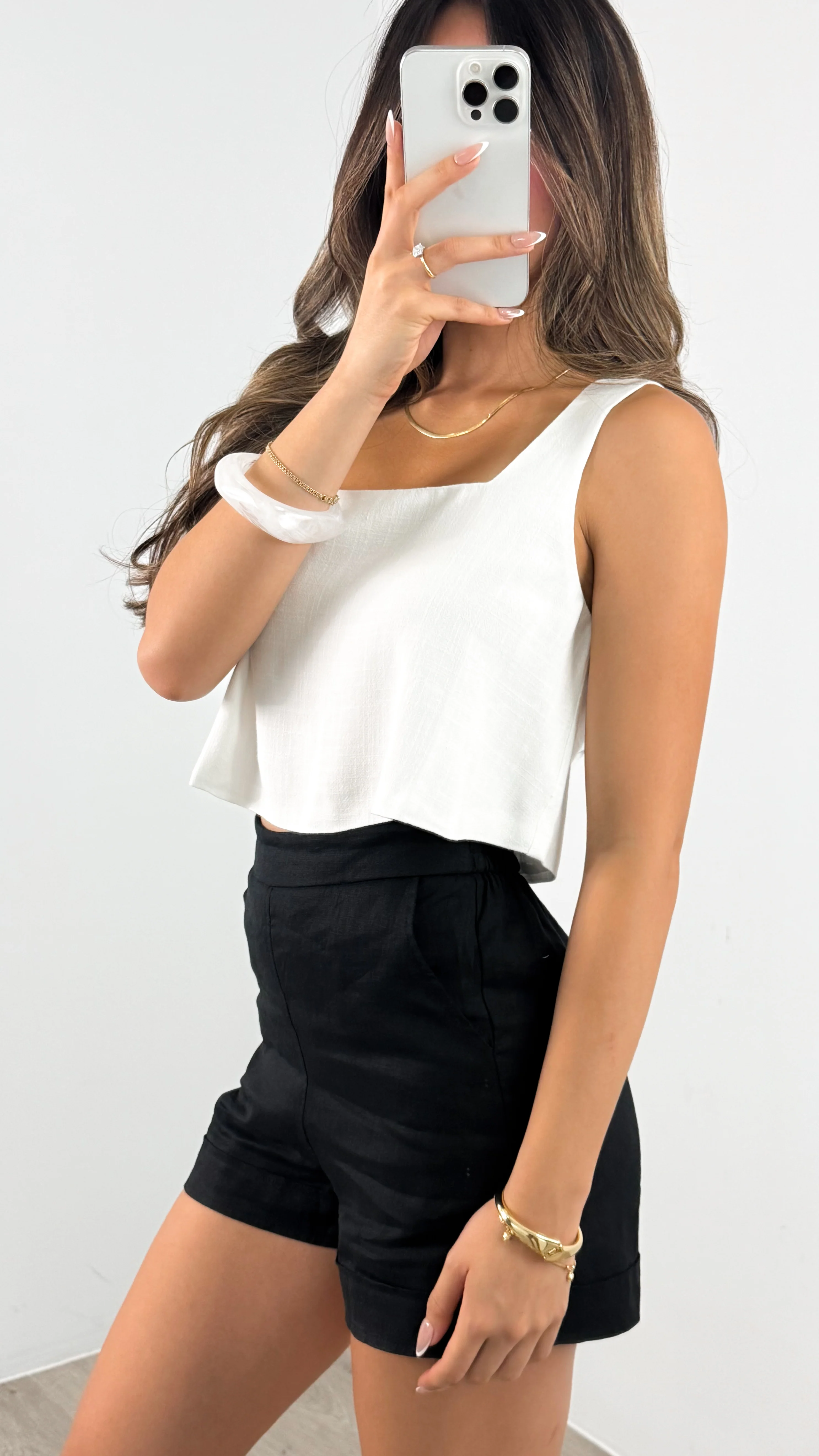 BAKER LINEN SHORTS - BLACK - Image 11