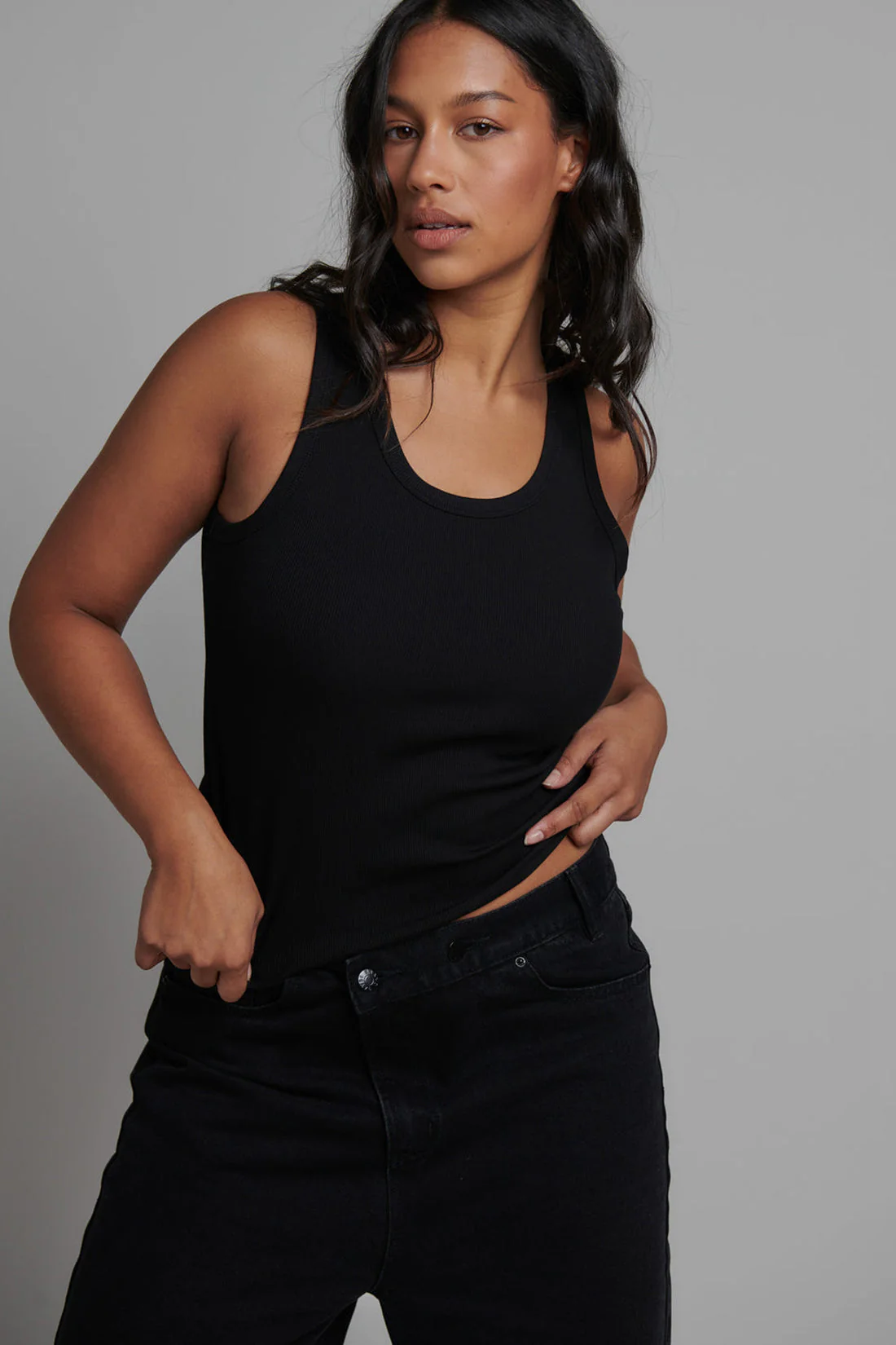 'BAYSE' CASSIA TANK - BLACK - Image 4