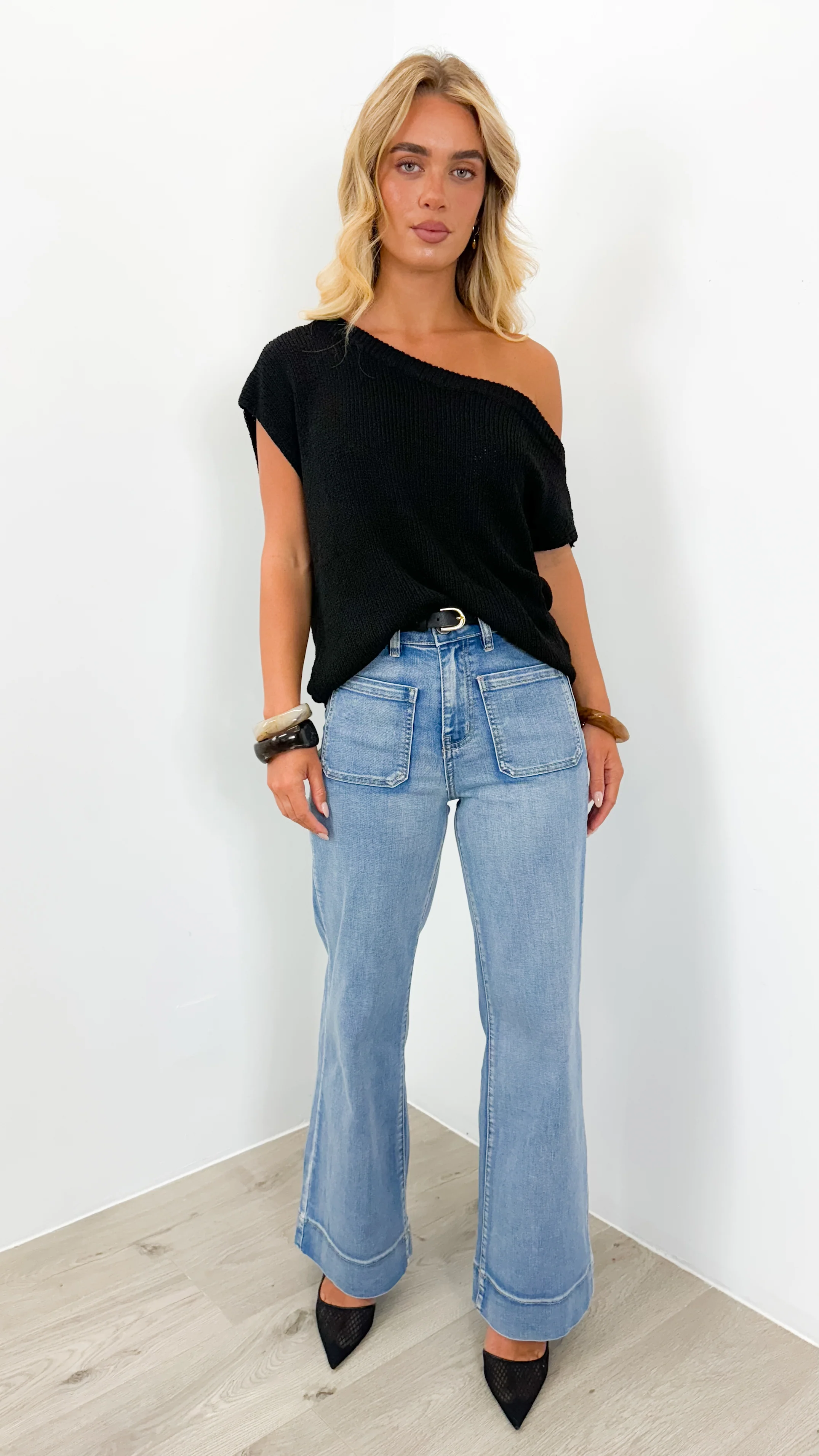 BETHENNY KNIT TOP - BLACK - Image 8