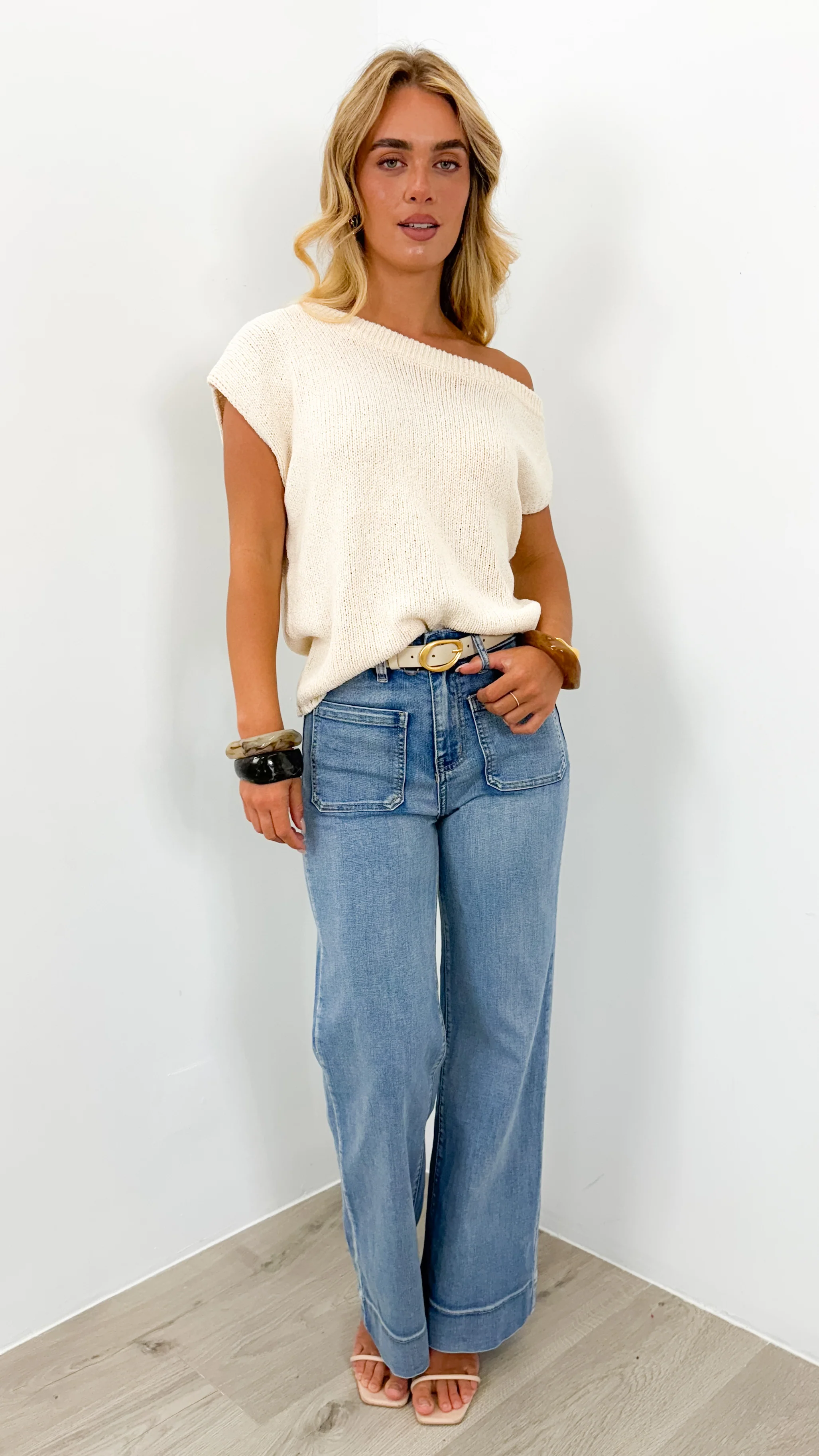 BETHENNY KNIT TOP - OFF WHITE - Image 5