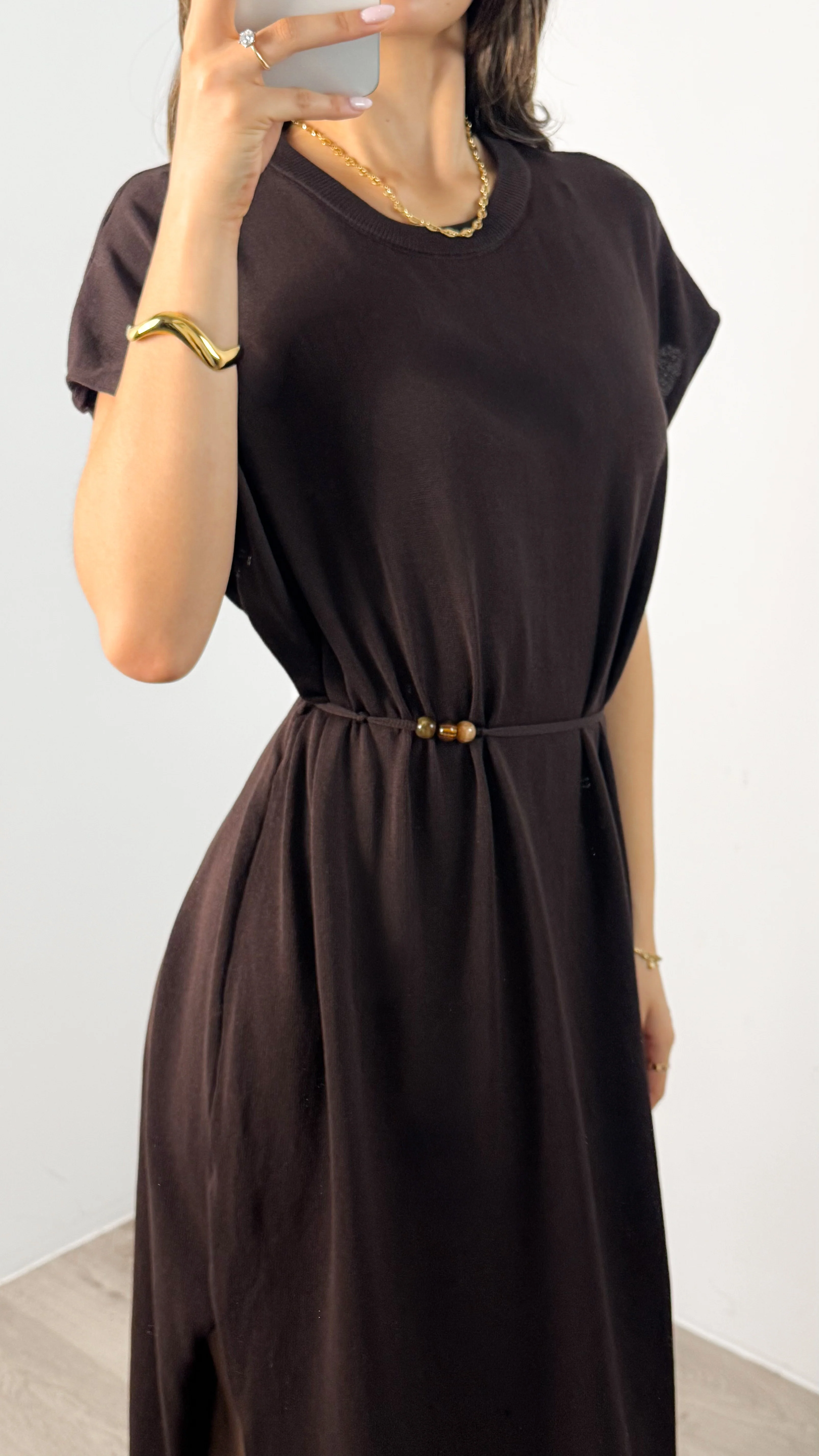 CARMINE DRESS - CHOCOLATE - Image 8