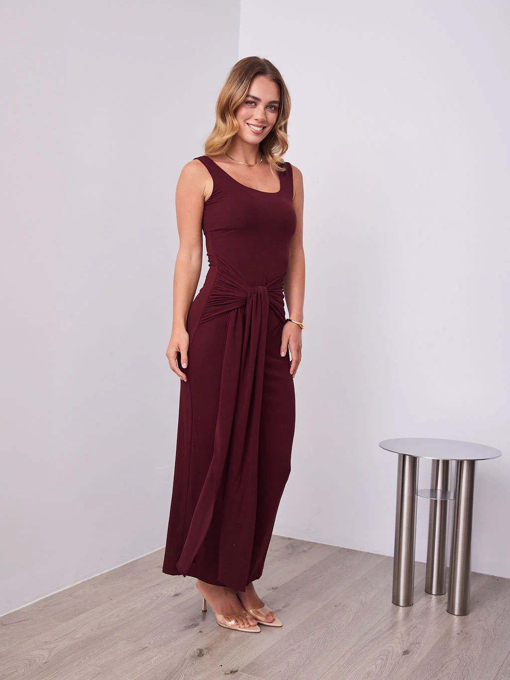 CELINE DRESS - MERLOT - Image 3