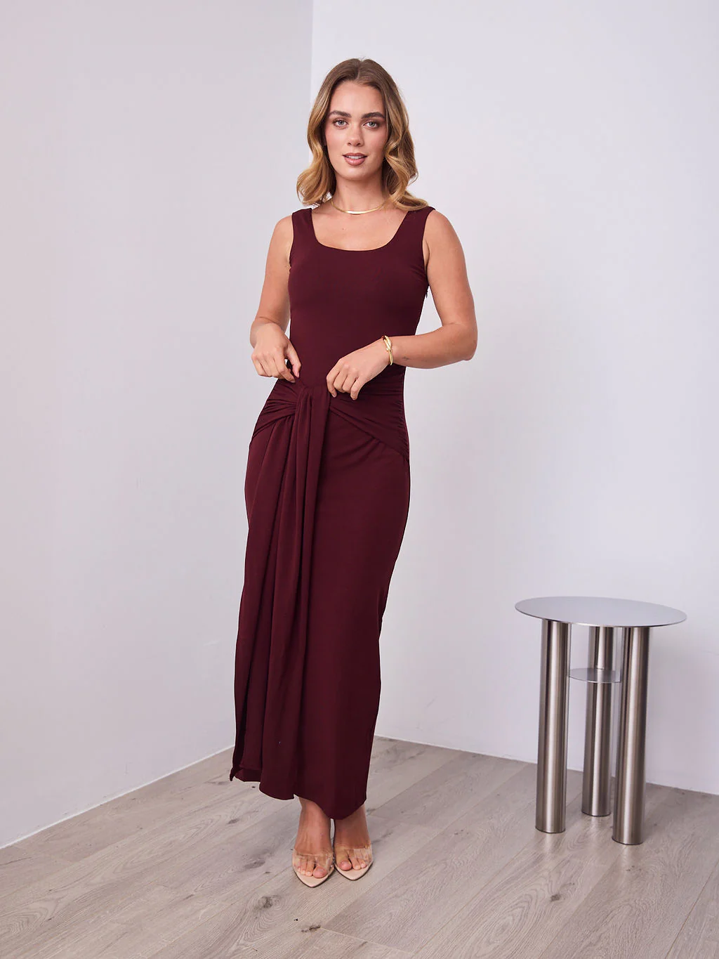 CELINE DRESS - MERLOT - Image 7