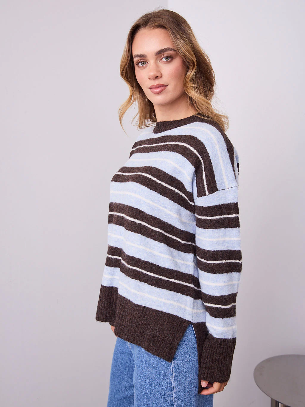 CHARLES KNIT - BLUE/CHOCOLATE - Image 7