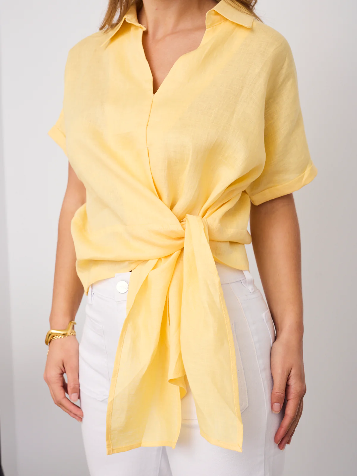 COMO LINEN SHIRT - BUTTER - Image 3
