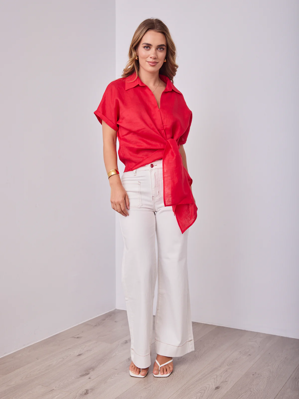 COMO LINEN SHIRT - RED - Image 5