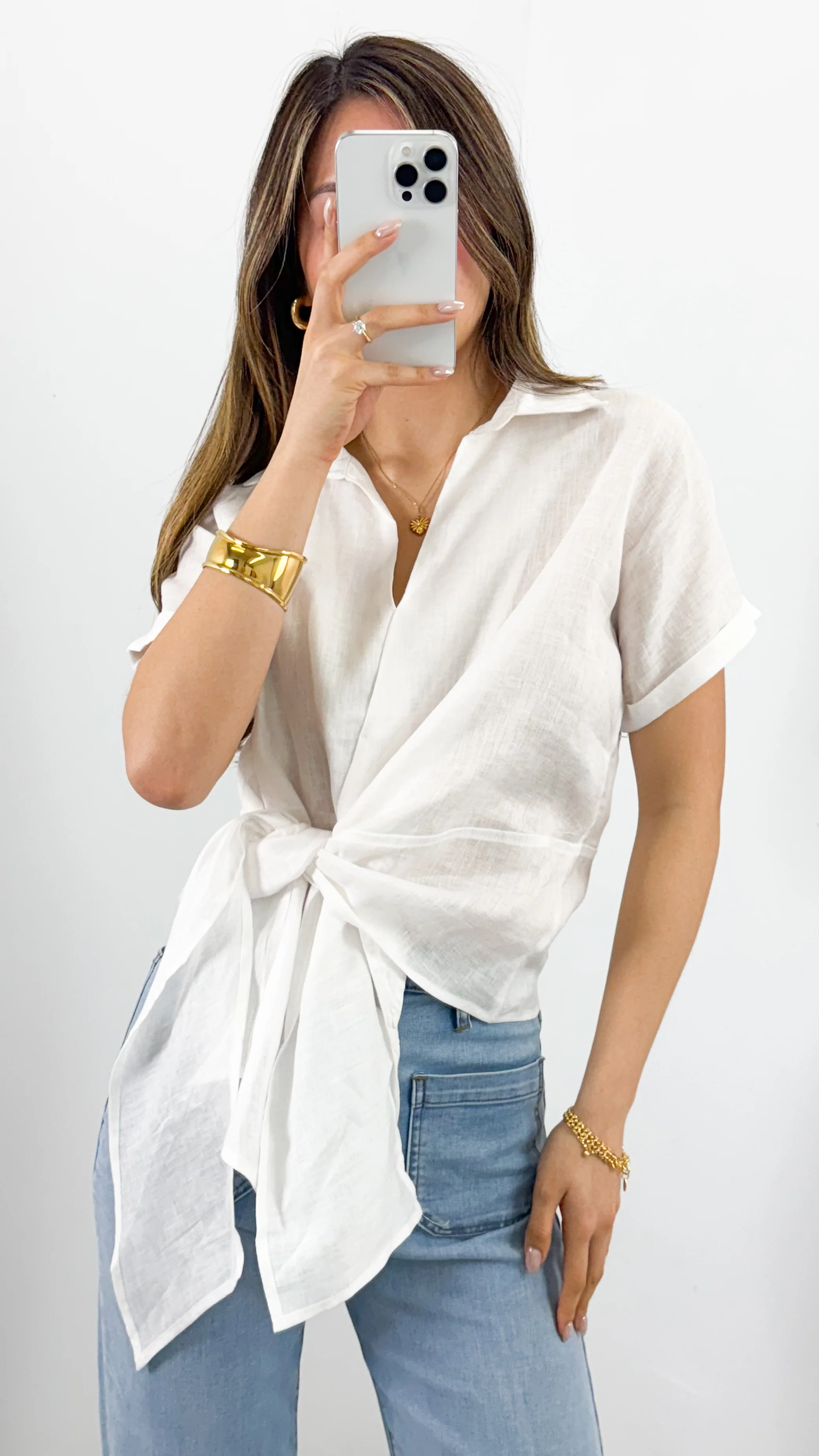 COMO LINEN SHIRT - WHITE - Image 4