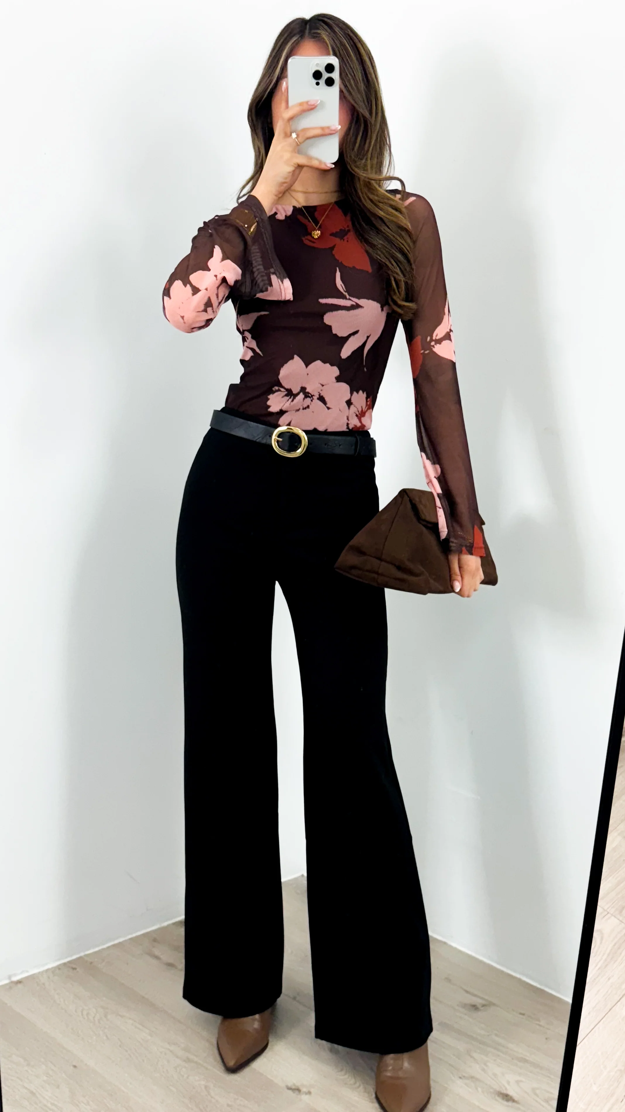 ESTELLE MESH TOP - BROWN - Image 9