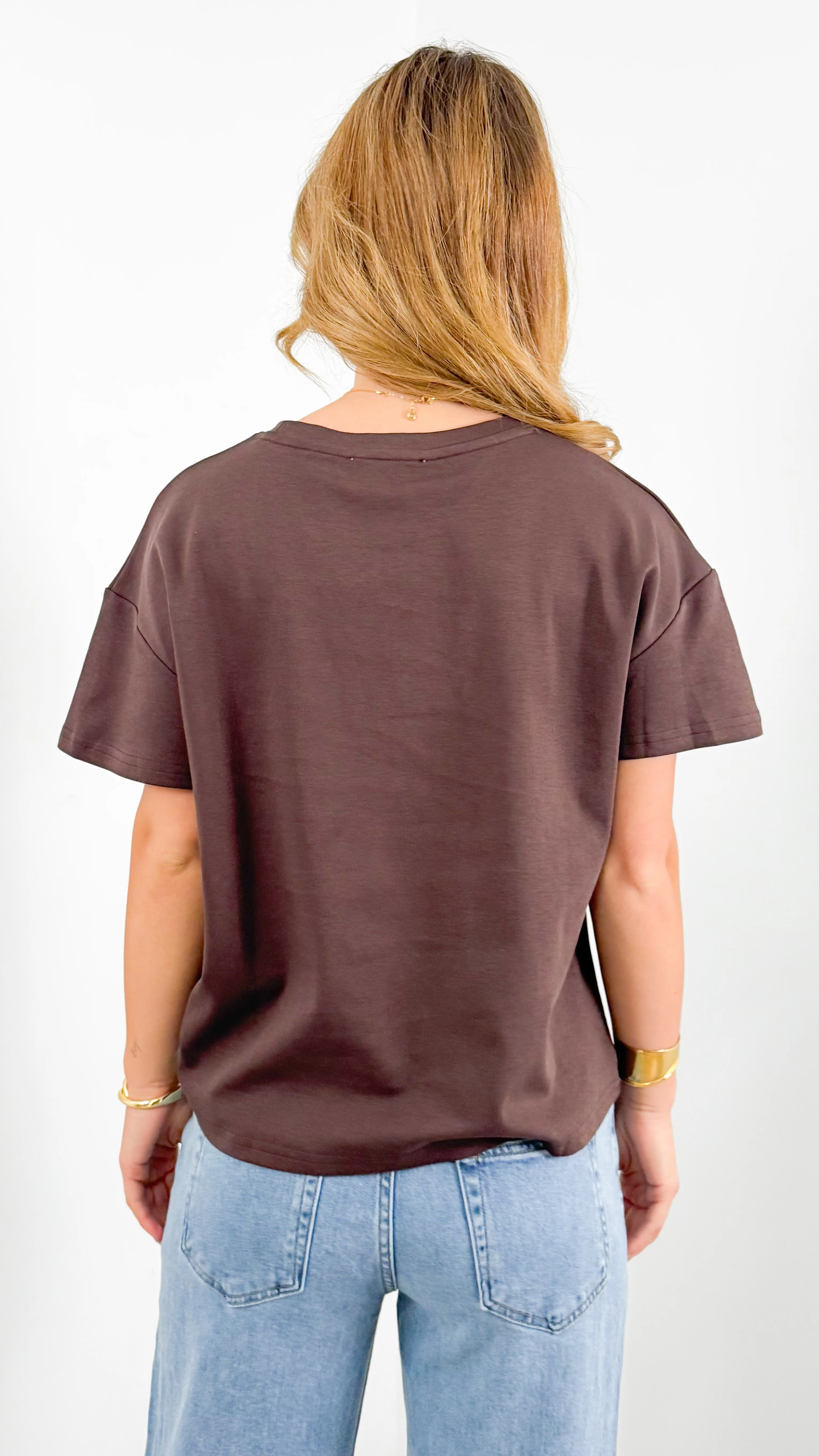 ESTHER EASY TUCK TEE - CHOCOLATE - Image 7