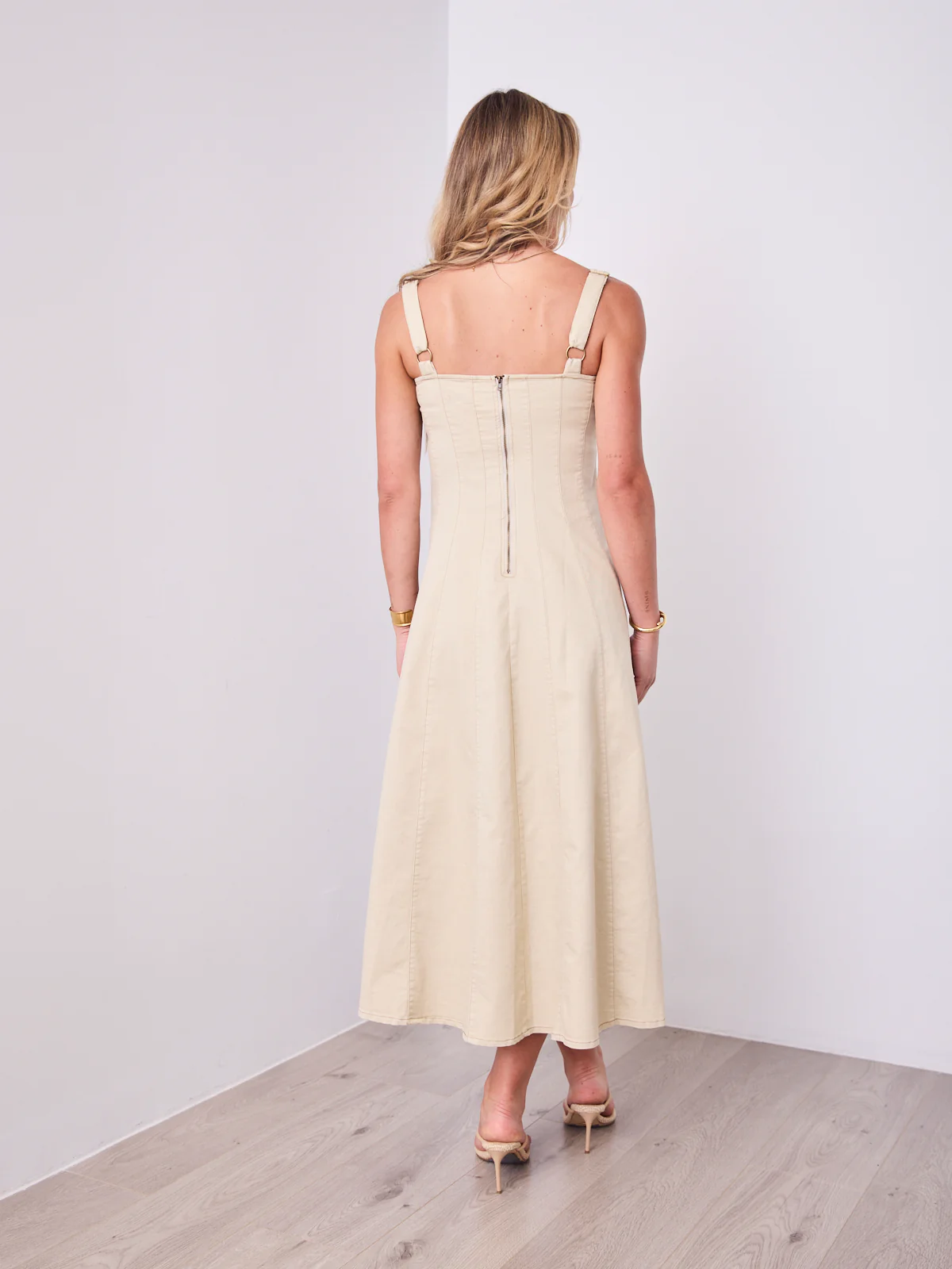 EVE DENIM DRESS - BEIGE - Image 14