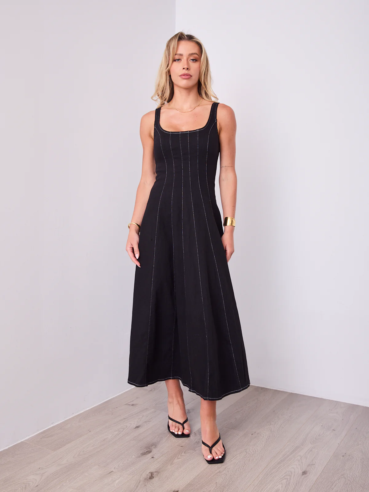 EVE DENIM DRESS - BLACK - Image 9
