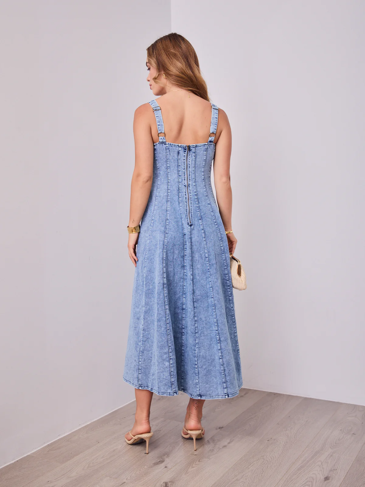 EVE DENIM DRESS - DENIM - Image 9