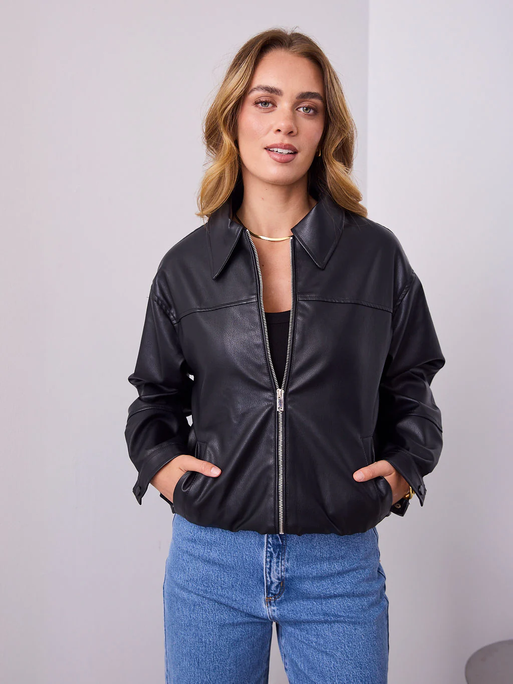 JAMISON PU JACKET - BLACK - Image 2