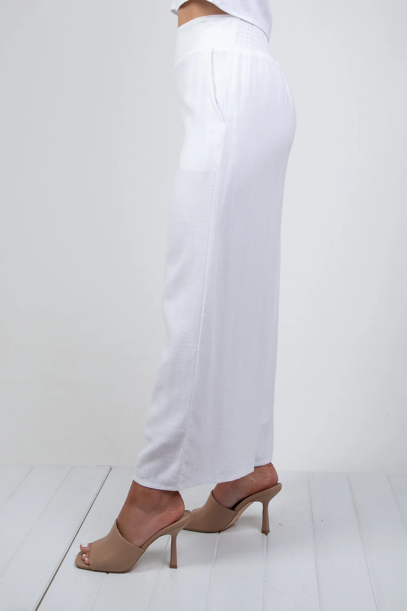MEMPHIS 7/8 LINEN PANT - WHITE - Image 6