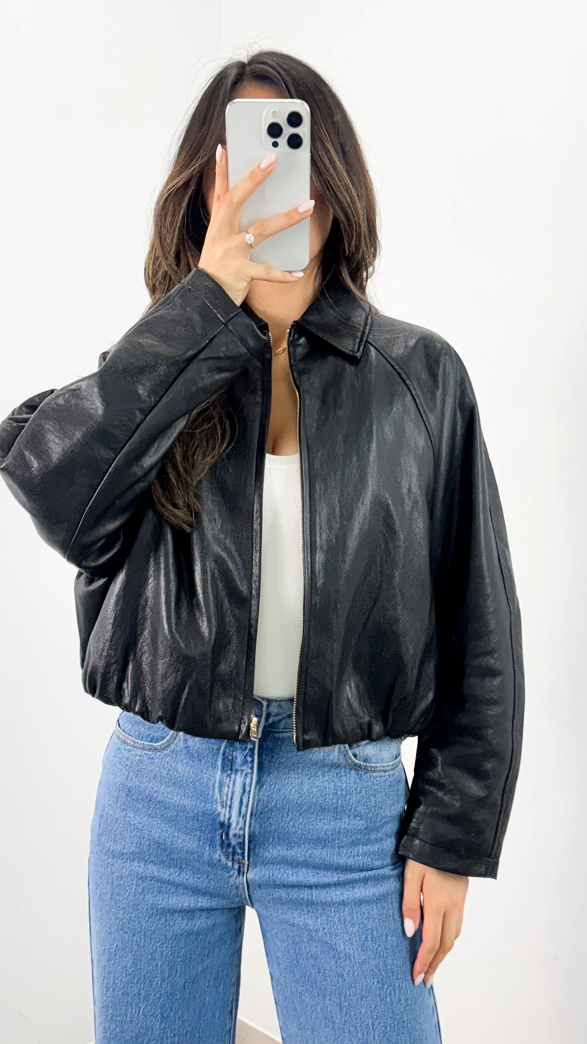 LONDON BOMBER JACKET - BLACK - Image 8