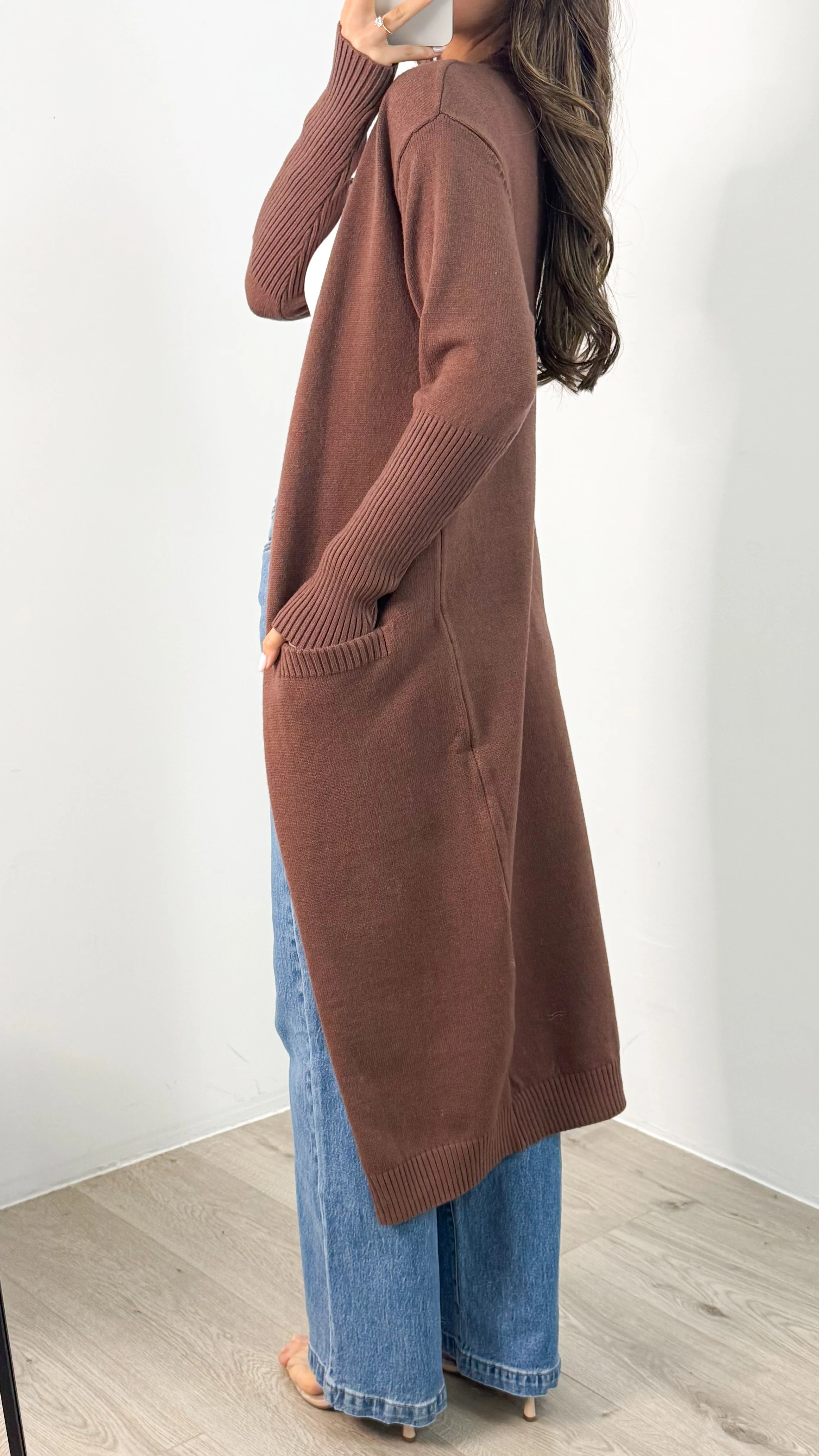 MAXWELL LONG CARDI - CHOCOLATE - Image 7