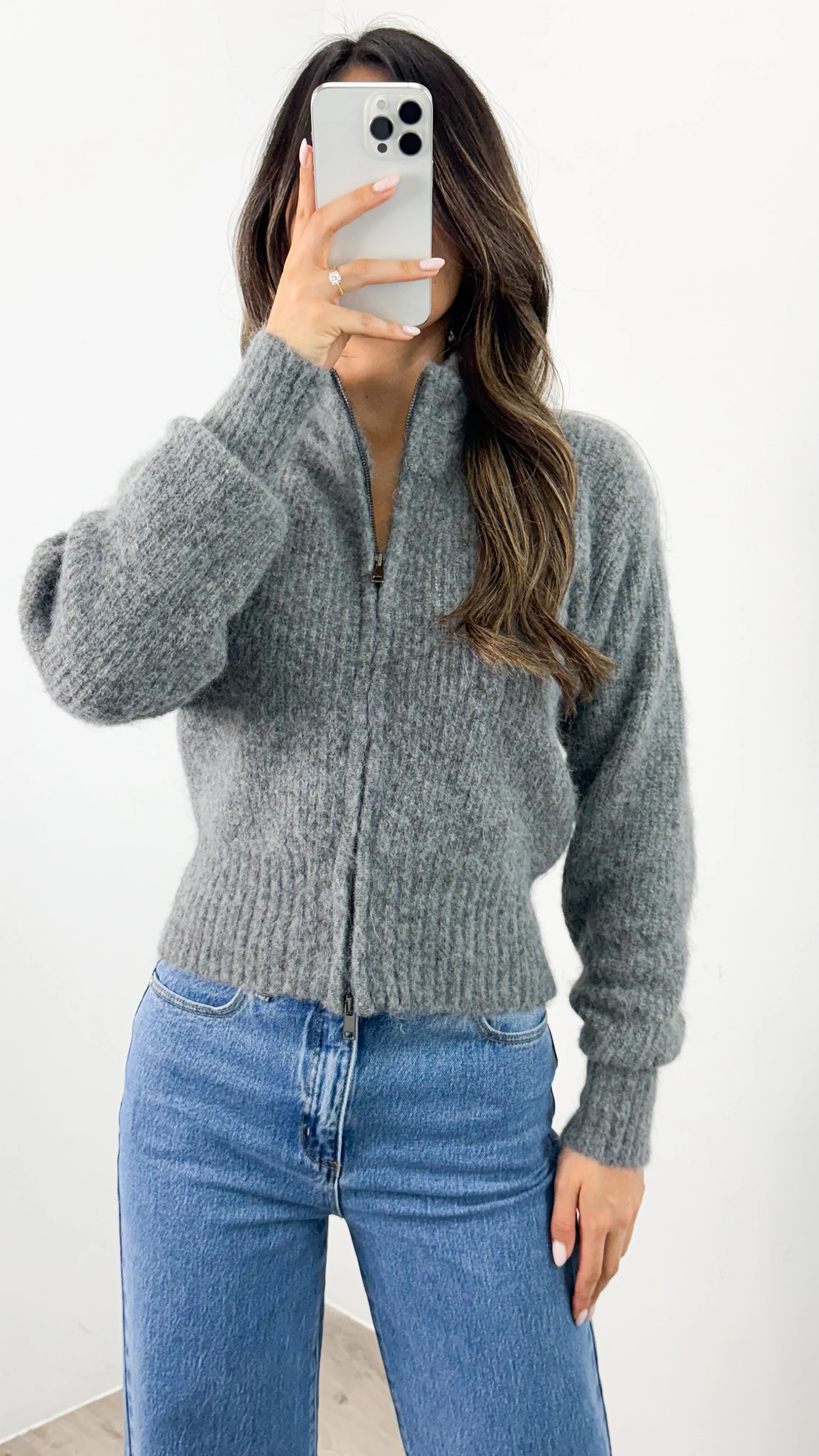 NOAH ZIP KNIT - CHARCOAL - Image 5