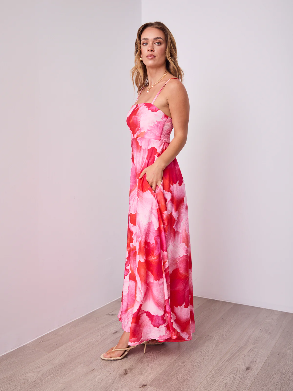 ROSE MAXI DRESS - PINK/RED - Image 2