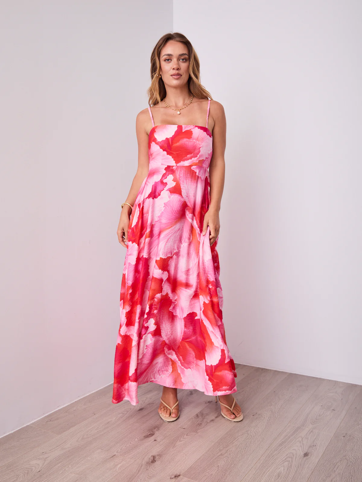 ROSE MAXI DRESS - PINK/RED - Image 7