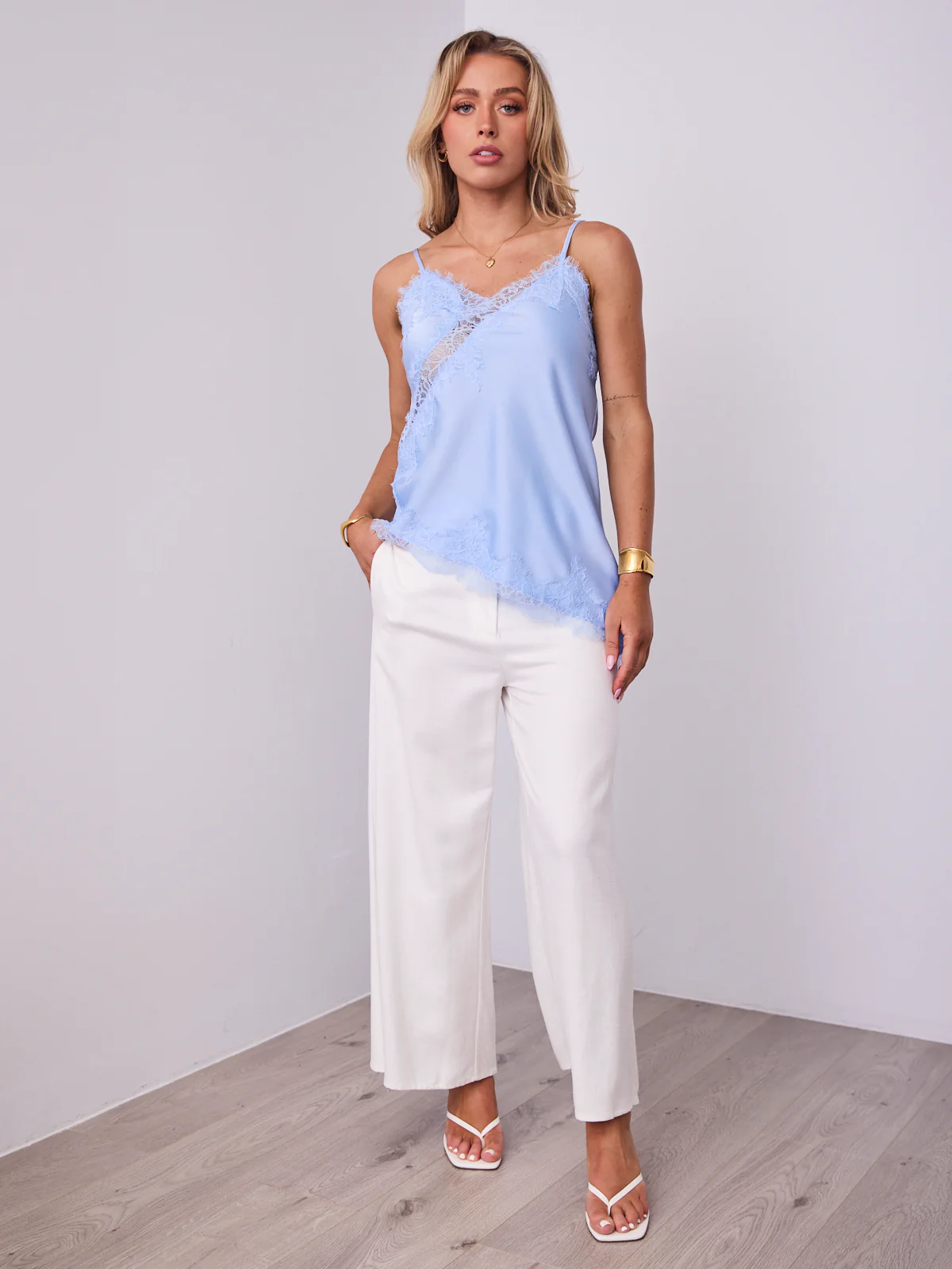 STELLA LACE CAMI - PALE BLUE - Image 3