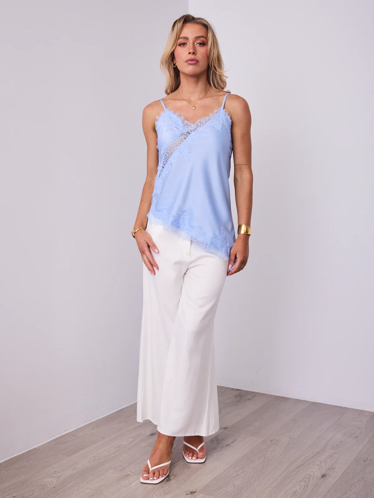 STELLA LACE CAMI - PALE BLUE - Image 9