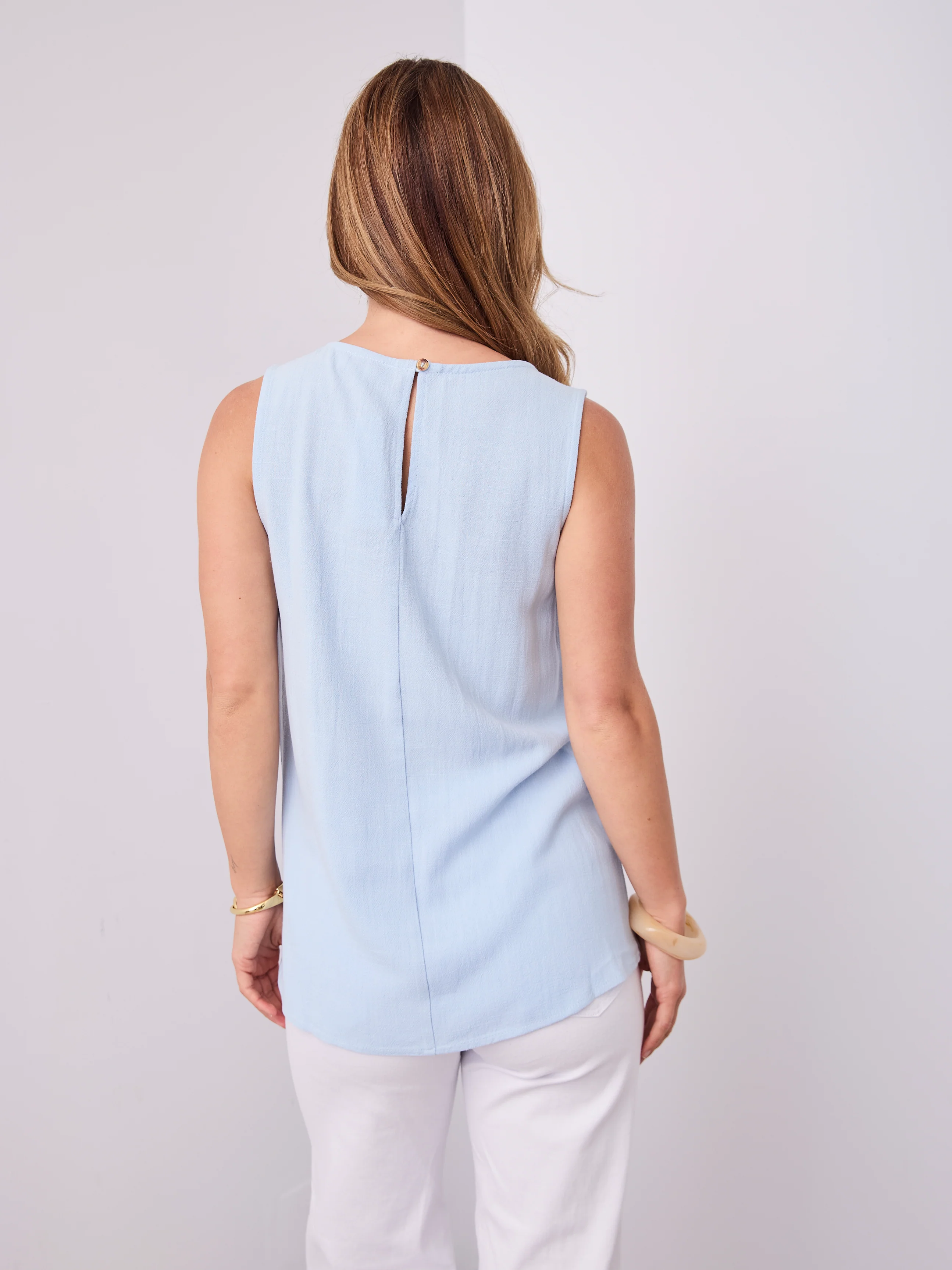 TALIA LINEN TOP - BABY BLUE - Image 10