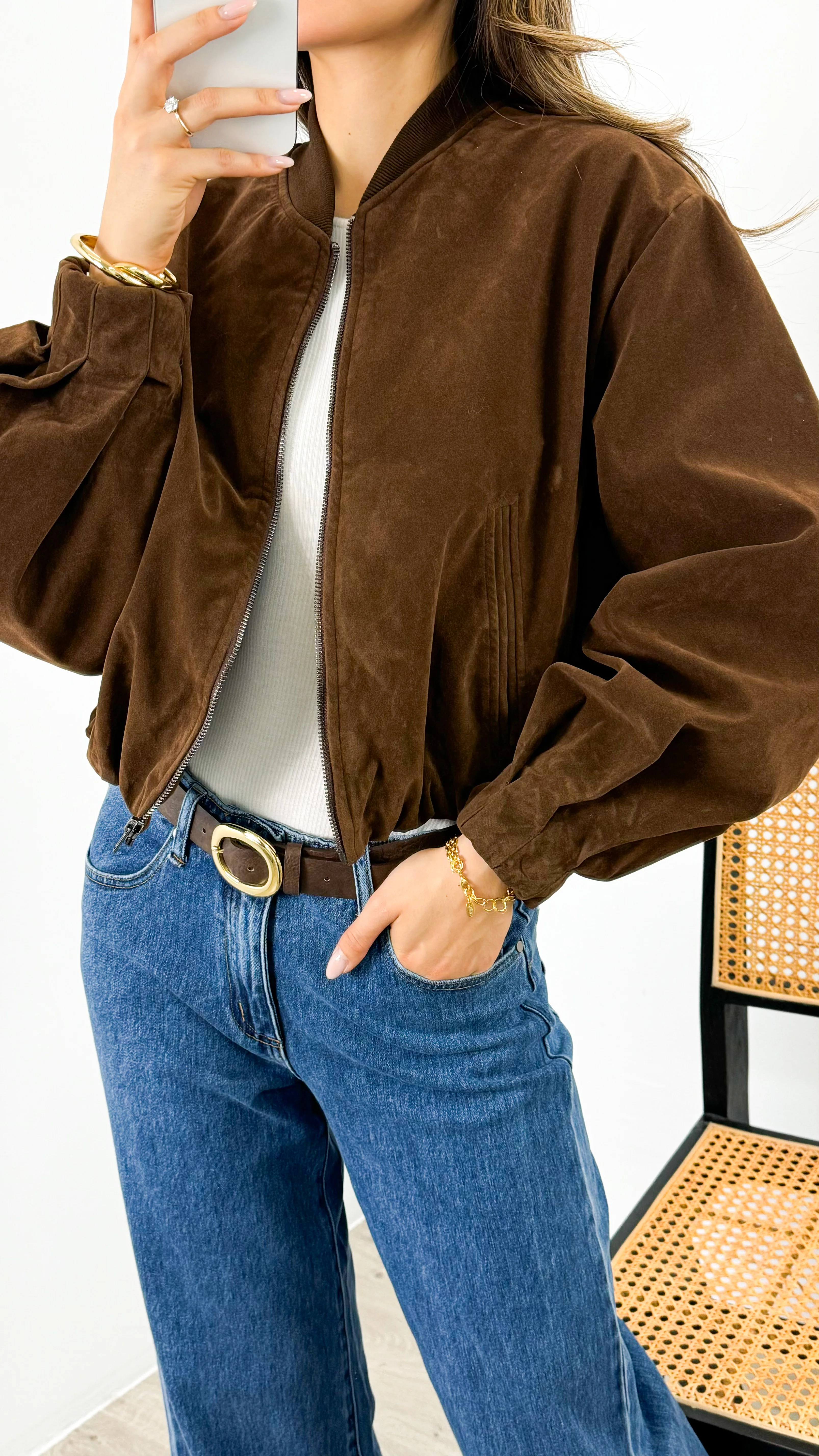 VANCE BOMBER JACKET - CHOCOLATE - Image 4